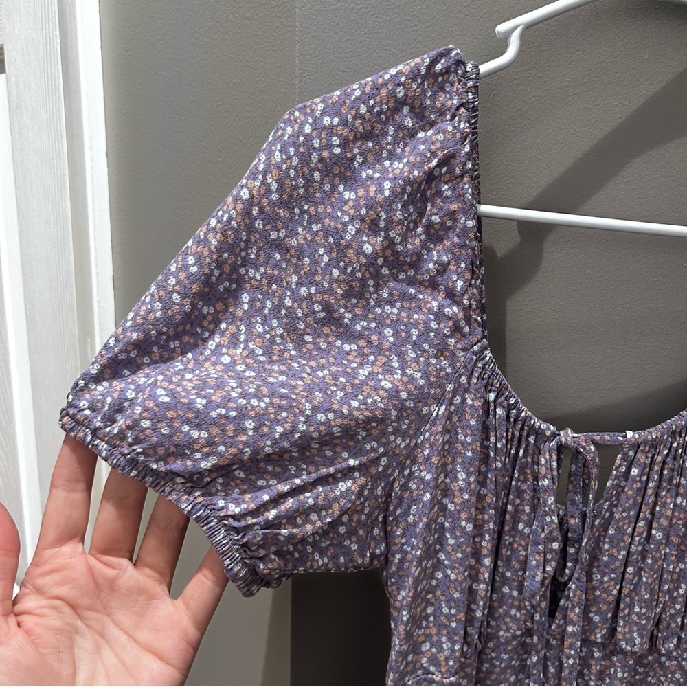 Forever 21 Purple Floral Mini Dress-Lg - Picture 4 of 6